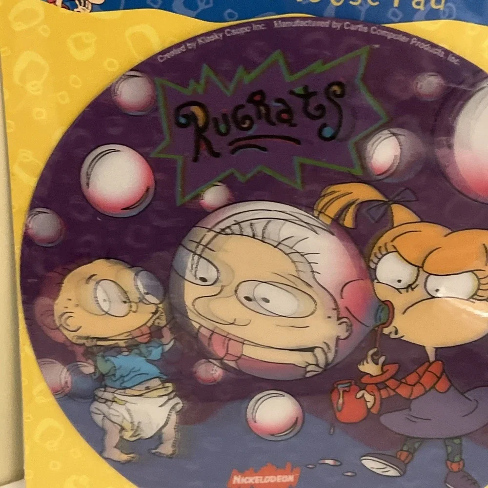 Vintage 1997 Rugrats 3D Lenticular Bubbles Computer Mouse Pad Nickelodeon‎ NEW